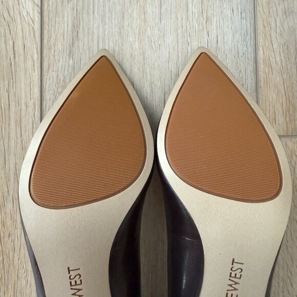 NWOT 🤎 Nine West Dark Brown Leather Ariana Pointed Toe Pumps – Size 9M - Picture 7 of 8